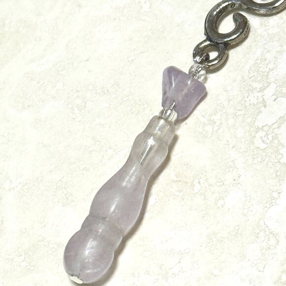 2/$20, Pale Purple Amethyst Lariat Cord Necklace, Genuine Gemstone Necklace - Picture 6 of 10